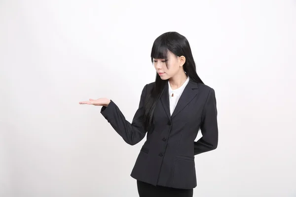 Asian business woman isolated in white background — Stock Photo, Image