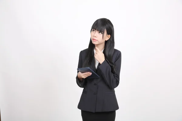 Asian business woman isolated in white background — Stock Photo, Image