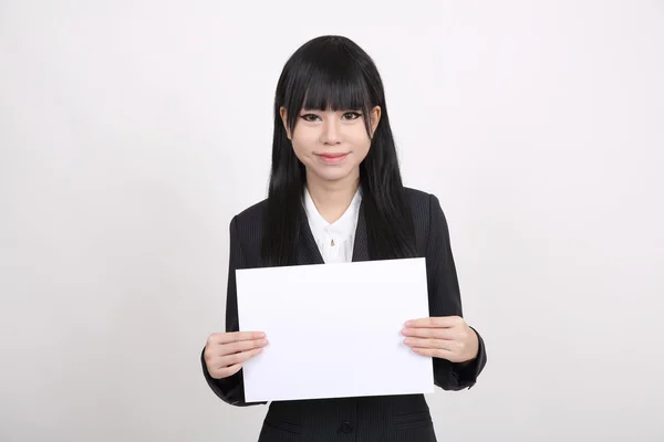 Asian business woman isolated in white background — Stock Photo, Image