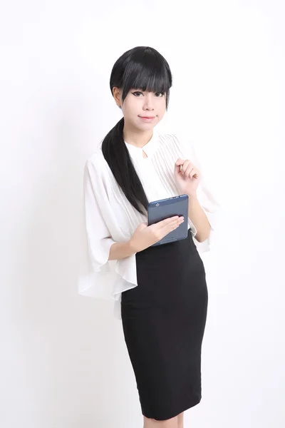 Asiatico business donna isolato in bianco fondo — Foto Stock
