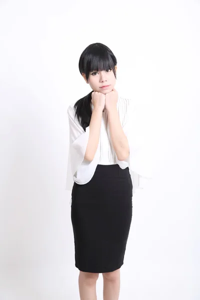 Asiatico business donna isolato in bianco fondo — Foto Stock