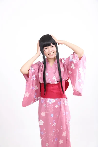 Girl with yukata — Stock Photo, Image