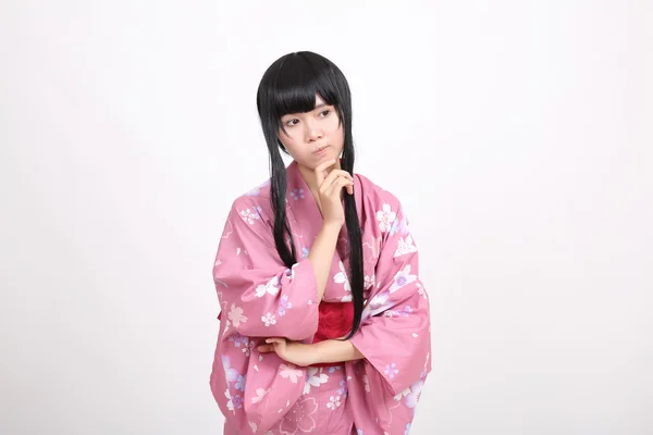 Girl with yukata — Stock Photo, Image