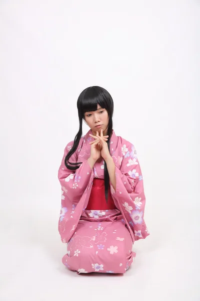 Girl with yukata — Stock Photo, Image