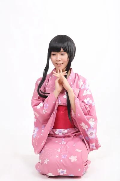 Dívka s yukata — Stock fotografie