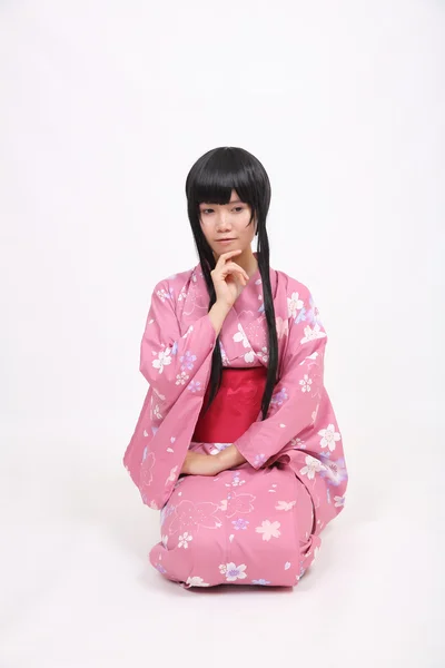 Girl with yukata — Stock Photo, Image