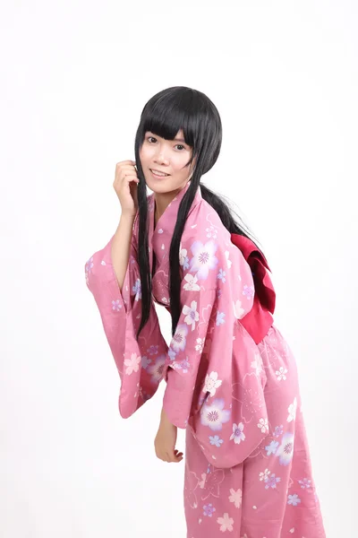 Menina com yukata — Fotografia de Stock