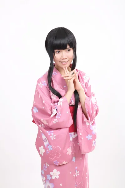 Girl with yukata — Stock Photo, Image