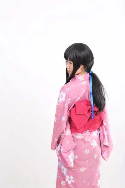 Menina com yukata — Fotografia de Stock