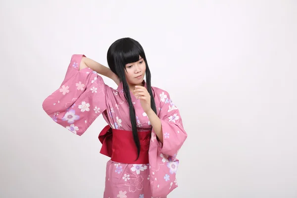 Chica con yukata — Foto de Stock