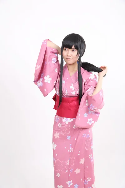 Girl with yukata — Stock Photo, Image