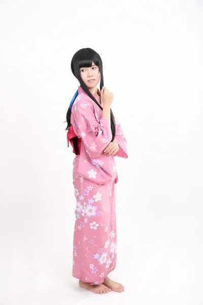 Dziewczyna z yukata — Zdjęcie stockowe