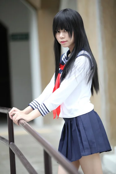Ázsiai iskoláslány — Stock Fotó