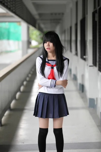 Ázsiai iskoláslány — Stock Fotó