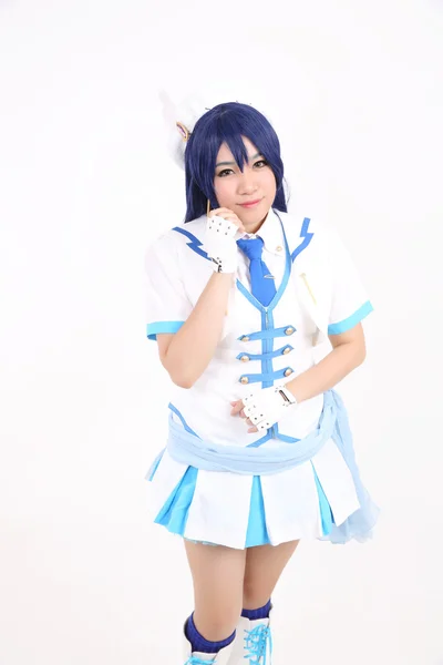 Portret Cosplay dansen meisje geïsoleerd op witte achtergrond — Stockfoto