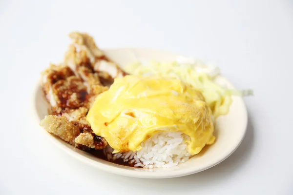 Chicken teriyaki with rice — Stock Photo, Image