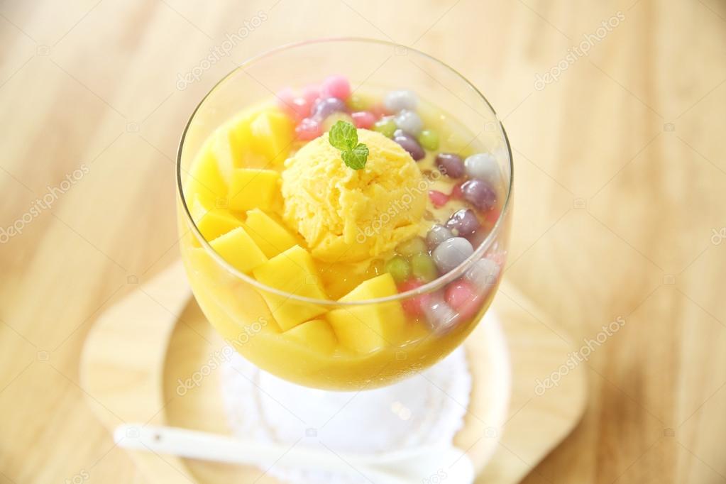 Scoops Of Mango Ice Cream Fruit Stock Photo By C Piyato