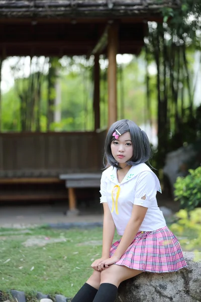 亚洲学校的女孩 — 图库照片