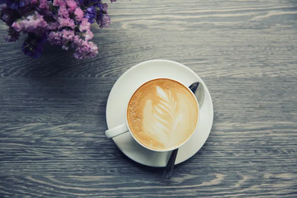 Coffee on wood background — Stock Photo, Image