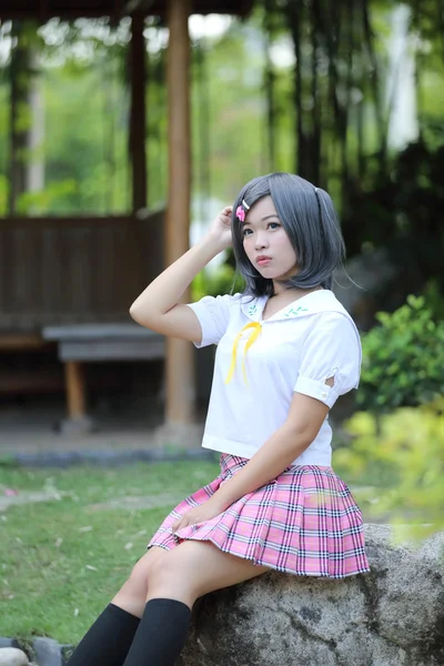 Menina da escola asiática — Fotografia de Stock