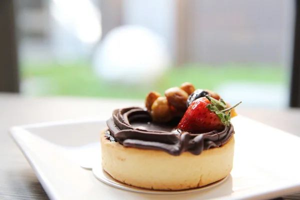 Chocolate Cake with fruit — Stock Photo, Image