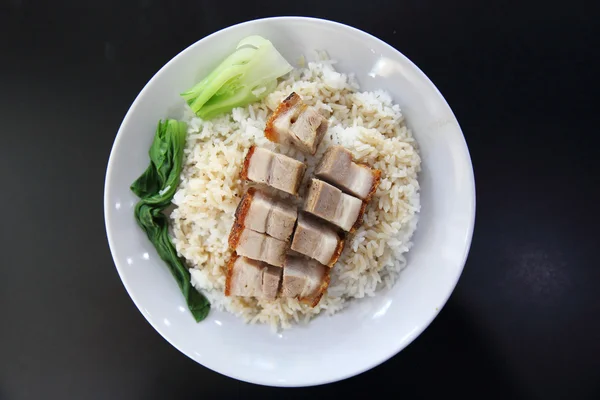 Reis knuspriges Schwein — Stockfoto