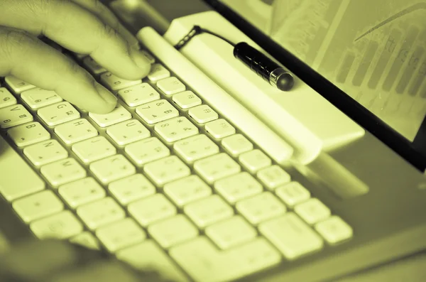 Typing on keyboard — Stock Photo, Image