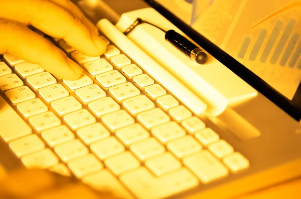 Typing on keyboard — Stock Photo, Image