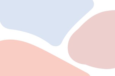 Organik şekilli modern soyut sanat tasarımı. Son moda sıcak renk paletinde el çizimi soyut şekiller ile çağdaş kolaj biçimi tasarımı. 