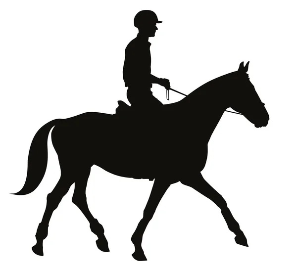 Silhouette sportive equestri — Vettoriale Stock
