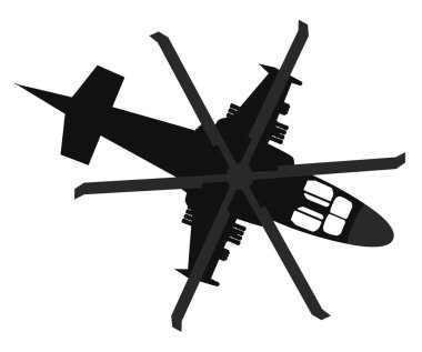 Helikopter simgesi. Üstten Görünüm