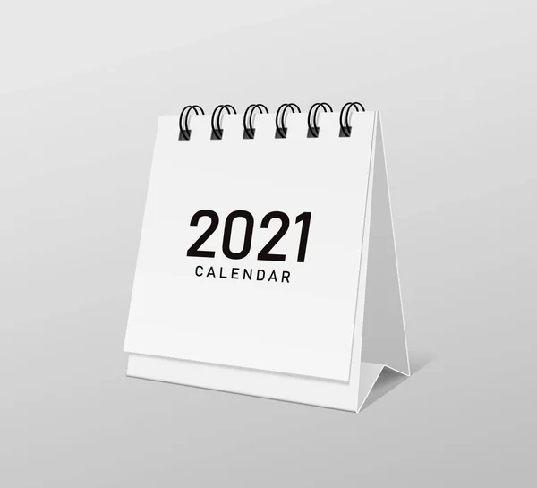 2021 Calendar White Paper Template Design Eps Vector Illustration — ストックベクタ