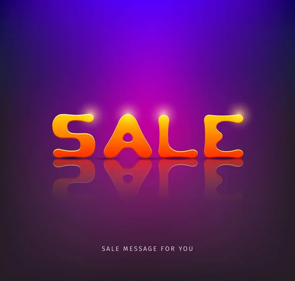 紫の背景にSaleメッセージデザイン Eps10ベクトルイラスト — ストックベクタ