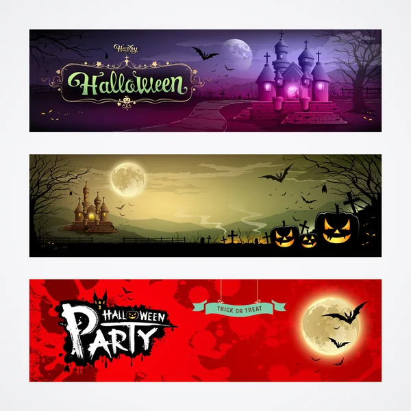 Glückliche halloween-kollektionen banner design — Stockvektor