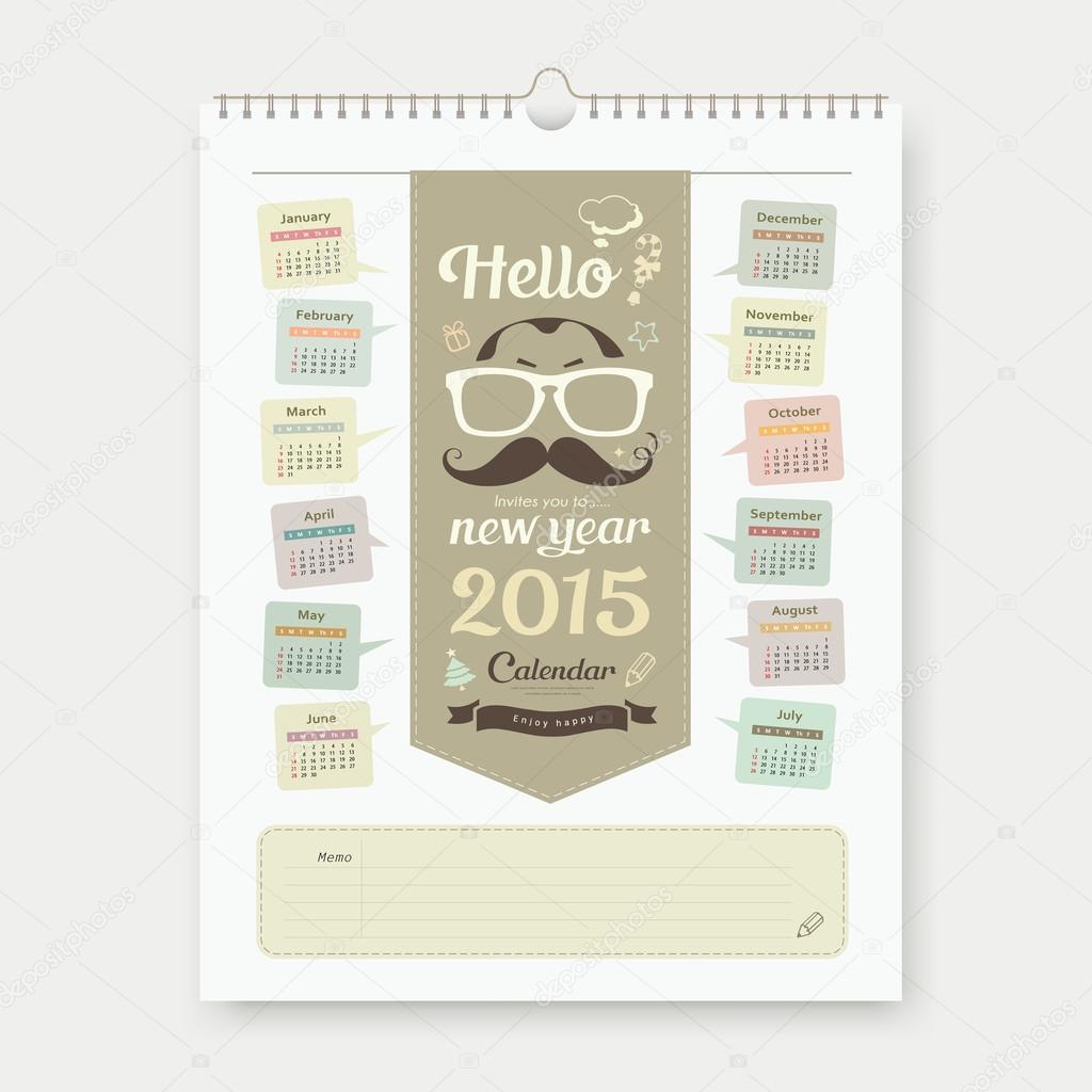 Calendar 2015, Happy Father's Day concept design