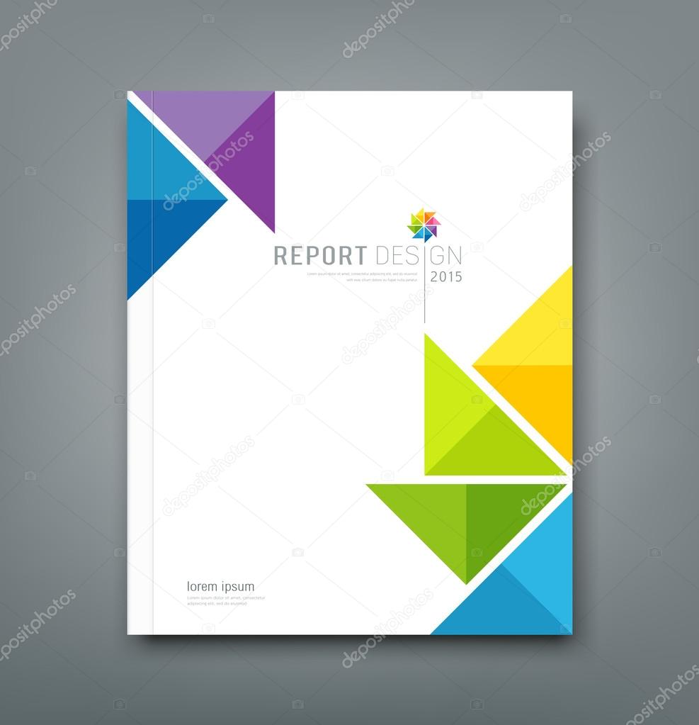 Cover Annual report, colorful windmill origami paper design