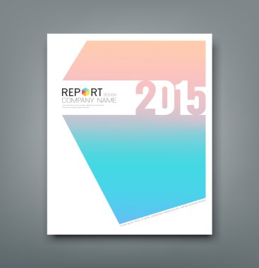 Cover Report 2015 number soft pink and blue abstract clipart