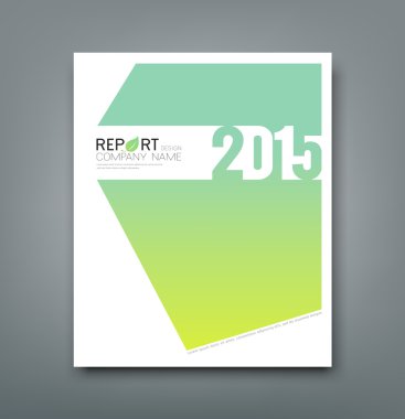 Cover Report number 2015 and eco green abstract design background clipart