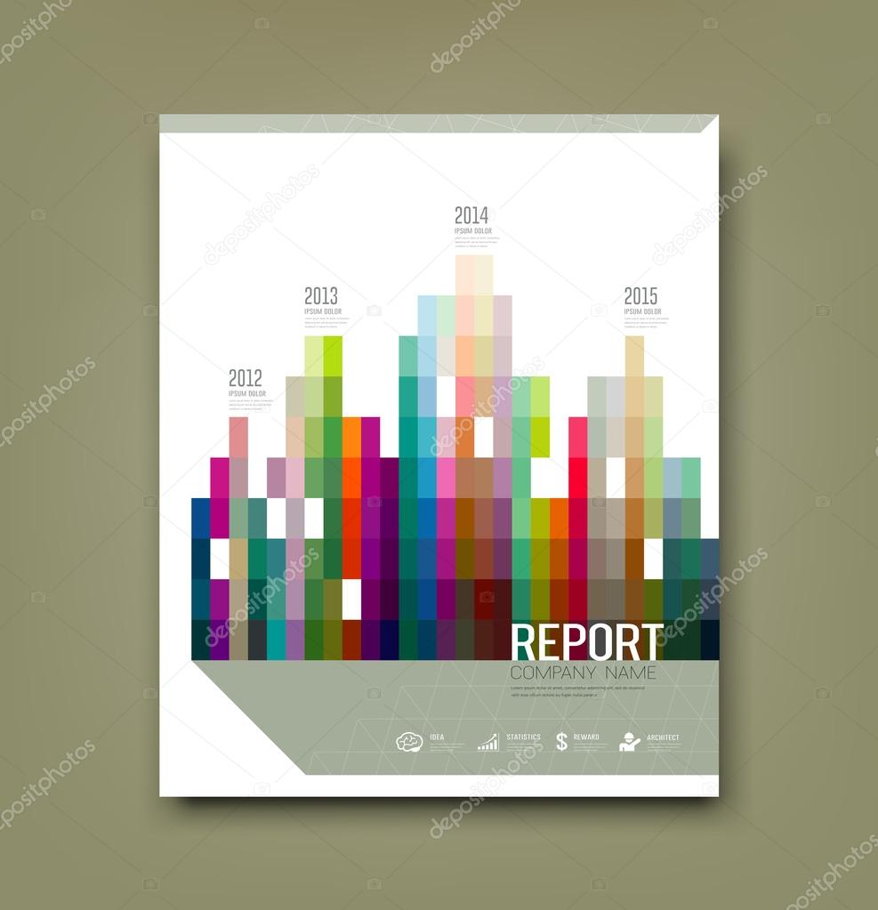 Cover Report colorful geometric building patten statistic concept