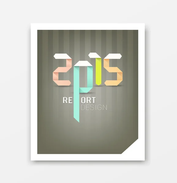 Portada informe origami papel 2015 año diseño — Vector de stock