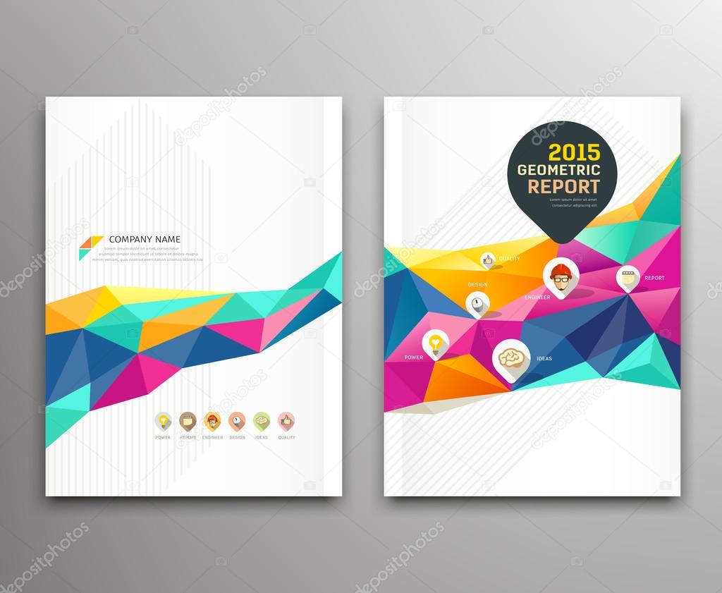 Cover report colorful triangle geometric shapes