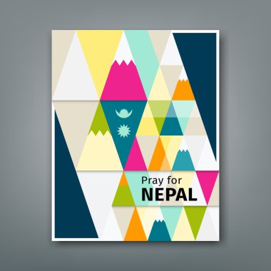 Renkli üçgen geometrisi dua Nepal için rapor kapağı
