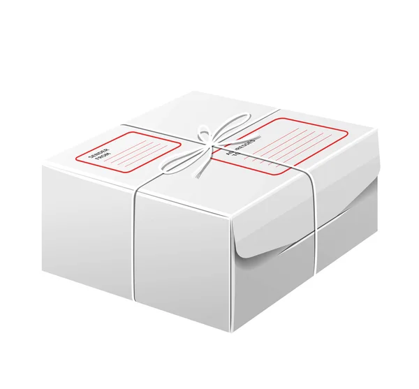 Cajas de paquete, fondo de diseño de caja blanca — Vector de stock