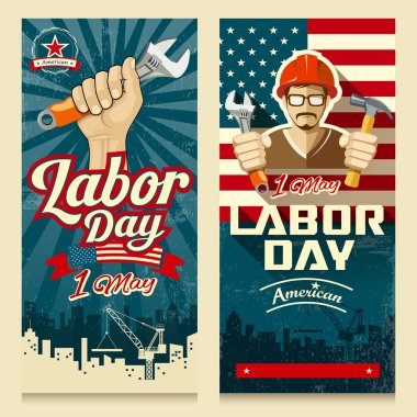 Happy Labor day american banner collections