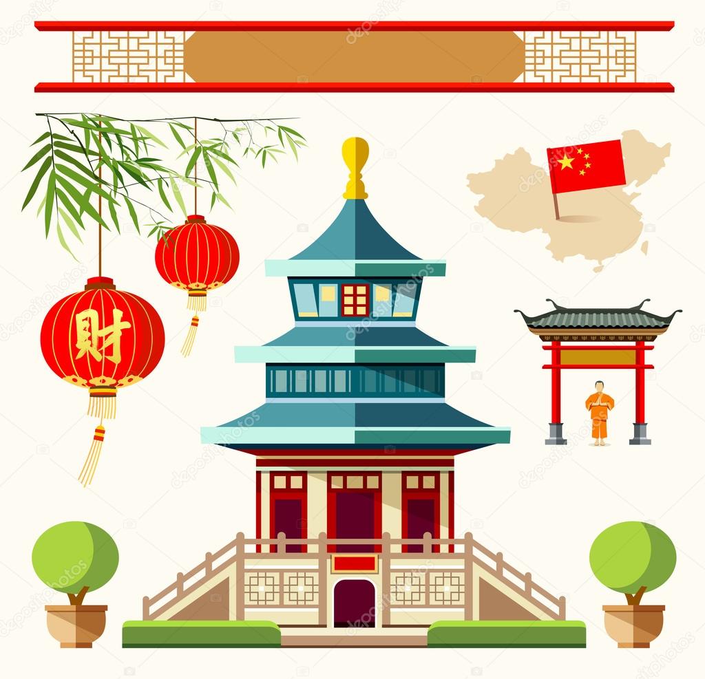 Vector Buildings of China style collections design