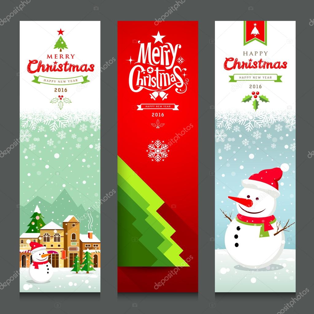 Merry Christmas, banners design vertical collections background