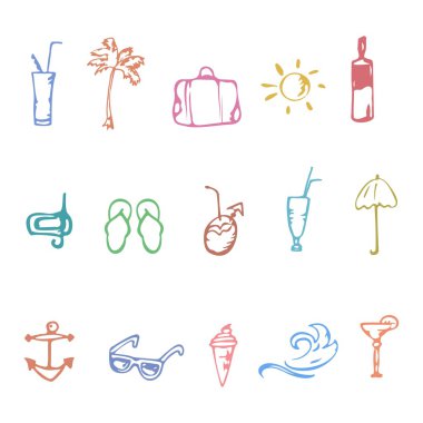 Doodle yaz vektör simgeler