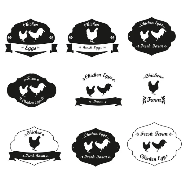 Etiquetas y logotipo de pollo a la carne — Vector de stock
