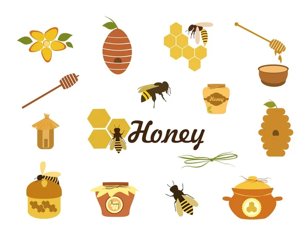 Vektorové ikony medu. — Stockový vektor