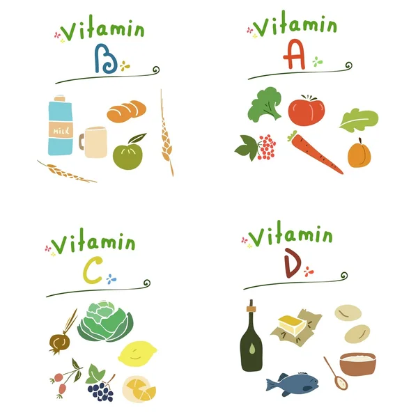 Vitaminer vektor set — Stock vektor